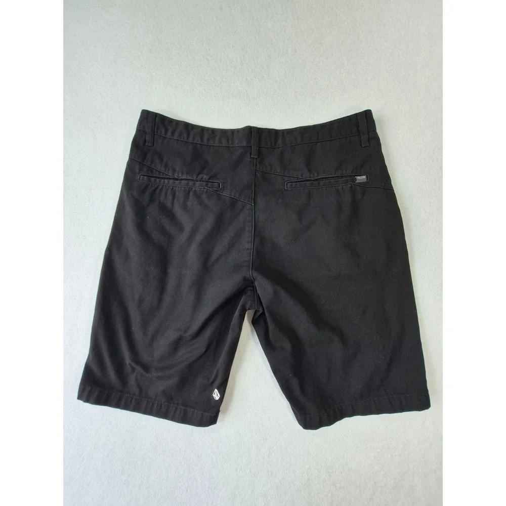 Volcom Vmonty Chino Shorts Mens 36 Black Stretch Skate Casual A0931350